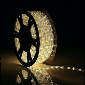 100ft warm white LED rope lights waterproof outdoor indoor patio deck garden dec